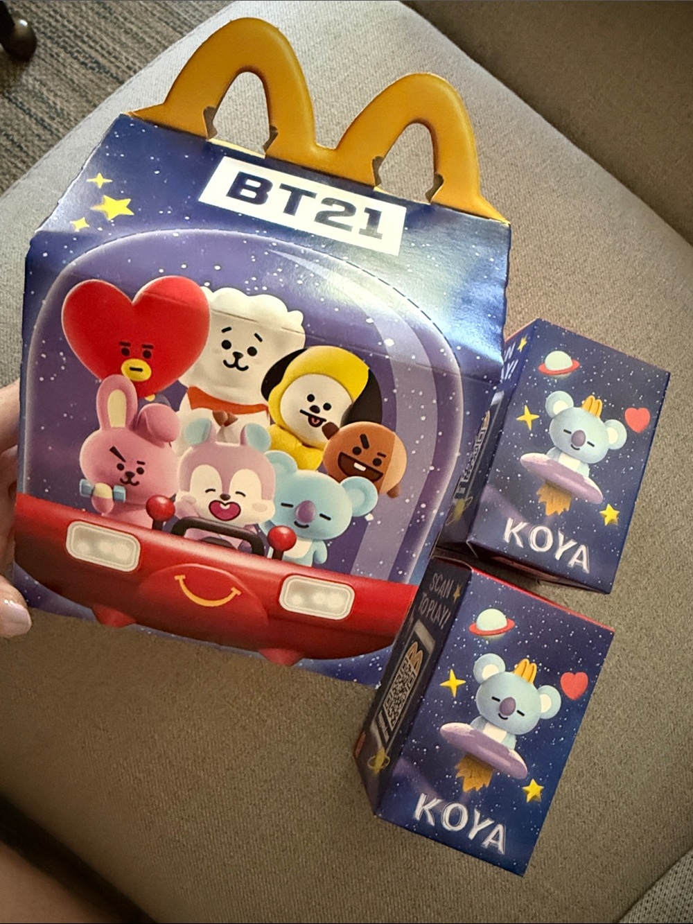 McDonald’s x BT21 Happy Meal Set - 1 Happy Meal Box, 2 Koya Spaceship Keychains